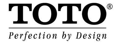 TOTO logo with tagline Perfection by Design in black text, emphasizing high-quality craftsmanship and design.