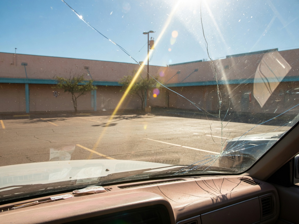 Interior windshield replacement detail